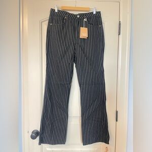 Reformation‎ Pinstripe High Rise Flared Jeans